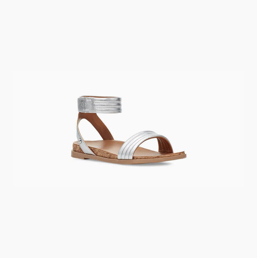 UGG Ethena Silver Sandals for Kids (LYPF42365)